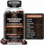 EFFECTIVE NUTRA Mushroom Gummies 10 Blend - Mushroom Complex 2500mg - Brain Booster, Immune Support, Energy - Mushroom Supplement for Men & Women (90ct)