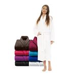 DOZIV Bathrobe - Terry Towelling Robe & Egyptian Towelling Dressing Gown-100% Cotton Spa Shower Robe Women Men UK (UK, Alpha, L, XL, Regular, Regular, White)