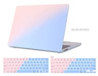 Midkart Matte Hard Shell Plastic Case Cover Compatible with MacBook Pro 13 Inch (Model M2 A2338 / M1 A2338 / A2289 / A2251 / A1706 / A1708 / A2159 / A1989, Release 2023-2016) Cornflower Blue + Pink