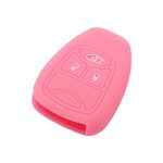 BROVACS Silicone Cover Protector Case Holder Skin Jacket Compatible with CHRYSLER DODGE JEEP Remote Key Fob CV4751 Pink