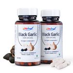 Vitabowl 100% Natural & pure Black Garlic 500mg Capsules with 10x Higher S-allylcysteine - 120 Veg Capsules (Pack of 2 x 60 Capsules)