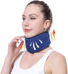 CozyHealth Neck Brace for Neck Pain and Support, Soft Neck Support Relieves Pain & Pressure in Spine for Women & Men, Wrap Align Stabilize Vertebrae Foam Cervical Collar for Sleeping (GBlue, M, 3.5" Middle Height)