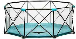 Regalo My Play Deluxe Extra Large Portable Play Yard Indoor and Outdoor, Bonus Kit, Washable, Teal, 8-Panel