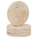 WORHE Marble Coaster for Drinks 4” Diameter Round Drink Coaster for Christmas Countertops from Dirty, Sturdy and Durable Set of 4(BD140)