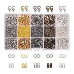 PH PandaHall 1800 Pcs Jewelry Finding Kits, 5 Colors Cord Ends Lobster Claw Clasps 5mm Jump Rings for Earring Bracelet Necklace Pendants Jewelry DIY Craft Making, 24 Styles/Set