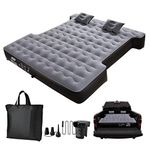 Tecoom Truck Bed Air Mattress for 5.5-5.8ft Short Truck Beds, Thickened Flocking Surface Leakproof Truck Bed Mattress with Pump, Pillows, Portable Truck Air Mattress for Truck Tent Camping, Grey