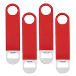 Opaceluuk 4 PCS Beer Bottle Openers,Bar Key for Bartender,Simple and Effective Flat Beer Openers(Skateboard-Red)