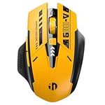 Bluetooth Mouse,Rechargeable Wireless Mouse with Tri-Mode (BT 5.0/4.0+2.4GHz), Visible Battery Level, Ergonomic Design Silent Wireless Mouse for Laptop and PC(Yellow)