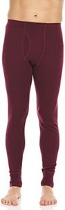 Men’s 100% Merino Wool Bottoms Midweight Base Layer Pants - Long Johns - Thermal Underwear, 235 Midweight Burgundy