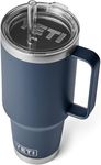 YETI Rambler Straw Mug, Stainless Steel Vacuum Insulated Mug with Stronghold Lid, Navy, 42 oz (1242 ml)