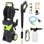 WODHMIEY 4000PSI Electric High Pressure Washer, 2.4GPM Power Washer with 32ft Hose, 4 Nozzles, Foam Cannon, for Car Washing, Fence Cleaning, Patio Maintenance
