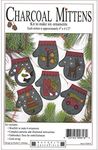 Rachel's of Greenfield Charcoal Mittens 4 x 4.5 Inches Felt Applique Christmas Ornament Kit (Set of 6) Charcoal K0616, Black