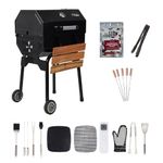 Amazon Brand - Umi FlameMaster Pro Barbeque Grill with Accessories set for Home | Large Cooking Area, Easy Assemble, Additional Warming Rack | Charcoal Griller BBQ With 10 Premium Barbecue Accessories