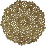 Royal Lace Fine Quality Paper Products, Medallion Lace Round Paper Doilies, 10-Inch, Gold Foil, Pack of 8