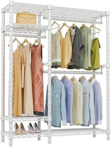VIPEK V2S Heavy Duty Clothes Rack 4 Tiers Wire Shelving Garment Racks with 3 Hanging Rods Compact Freestanding Closet Metal Closet Rack, Max Load 800LBS, White