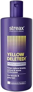 Streax Professional Yellow Deleted! Purple Shampoo, 300 ml I For Prelightened, Blonde & Grey Hair I Sulphate & Paraben Free