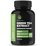 Green Tea Weight Loss Pills | Belly Fat Burner, Metabolism Booster, & Appetite Suppressant for Women & Men | 45% EGCG | With Green Coffee Bean Extract | Vegan, Gluten-Free Supplement | 60 Capsules