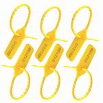 RAIBEX® Container Seal Security Seal TAG Grip Seal Security TAG Courier TAG Pull Tight Safety TAG Small Size (8 Inches) 100 PCS (Yellow)