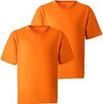 ProtectX 2-Pack High Visibility Short Sleeve T-Shirts for Men, Comfortable Cotton Blend Men's Athletic Shirt, Orange - 2X-Large