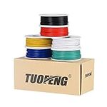 TUOFENG 18 AWG Wire Electrical Wires 18 Gauge Tinned Copper Wire, PVC (OD: 1.85 mm) 6 Different Colored 16.4ft / 5m Each,Stranded Wire Hookup Wires for DIY DC/AC