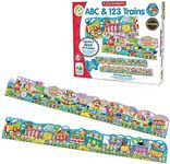 The Learning Journey Puzzle Doubles - Giant ABC & 123 Train Floor Puzzles - Two Puzzles in One