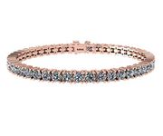 NANA Silver Pure Brilliance CZ Tennis Bracelet- 7" - 5.0mm-17.50cttw Equivalent Diamond Weight-Rose Gold Plated