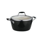 Tramontina Gourmet Ceramica Deluxe Covered Dutch Oven, PFOA- PTFE- Lead and Cadmium-Free Ceramic Interior, 5-Quart, Metallic Black, Made in Italy