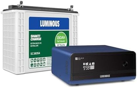 Luminous Zelio+ 1100 Pure Sine Wave 900VA/12V Inverter with Shakti Charge SC 18060 150 Ah Tall Tubular Battery for Home, Office & Shops