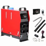 KIASTER 5KW / 8KW 12V Diesel Air Heater All-in-one Parking Heater Diesel Night Heater With LCD Switch & Remote Control for Car Trucks Boat Trailer Caravan Campervans (4 Holes Red, 5KW)