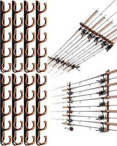 Ghosthorn Fishing Rod Holders for Garage Fishing Pole Holders Ceiling or Wall Mounted Fishing Rod Rack garage Storage Organizer Fishing Gear Equipment for Men Women (Orange, 4 Packs)