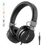 ONTA gorsun Foldable On Ear Audio Adjustable Lightweight Headphone for Kids Cellphones Smartphones iPhone Laptop Computer Mp3/4 Earphones (Black)