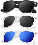 KALIYADI Polarized Sunglasses for Men and Women Matte Finish Sun glasses Color Mirror Lens UV Blocking (3 Pack)