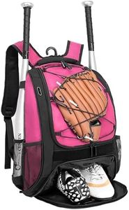 DAFISKY Baseball Bag Softball Backpack - Youth Adult T Ball Bat Equipment Accessories Bag with Hook Shoe Compartment Waterproof Pink