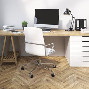 KARAT Tapis de Chaise découpe Bords à 45 degrés - Protection de Sol Anti-Rayure - Tapis résistant pour chaises à roulettes - Tapis de Bureau antidérapant (Kleopatra-Transparent Mat, 80x120 cm)