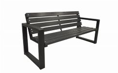 PRIMARIO GRANDE Garden Bench - Garden Furniture Powder-Coated Steel & Wood Slats - Outdoor Bench 350kg Load Capacity - Outdoor Furniture Weather Resistant (Grande Grey, 200cm-Seat Length, CE)