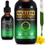 Mullein Drops for Lungs 60ML Mullein Leaf Extract & Chlorophyll Drops for Lung Cleanse Vegan & Health Supplements Fast Absorption