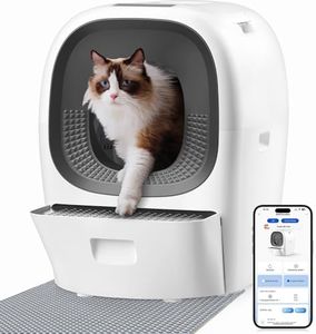 Automatic Self Cleaning Litter Box for Multiple Cats, Auto Litter Refill-Robot Cat Litter Scooping, Odor Control, Large 80L, 6x Anti-Pinch Safe Sensor, App Monitor 5G Wifi, Easy Clean Kitty Litter Box
