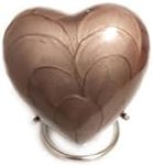 Heart Keepsake Urn for Human Ashes - High Gloss Cremation Urn with Stand and Velvet Bag, Perfect for Adults & Infants (Grey)