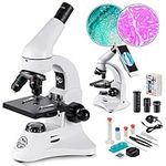 Microscope, 2000X Metal Optical Microscope for Adults Kids Students with Slides Kit Pro Biological Microscopes School Home Education Tool