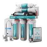 NU Aqua Platinum Series Deluxe High Capacity 100GPD 5-Stage Under Sink Reverse Osmosis Drinking Water Filter System With Booster Pump - Bonus PPM Meter and Installation DVD