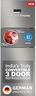 Bosch MaxFlex Convert 303L 3 Star Inverter Frost Free Triple Door Refrigerator (CMC33S03NI, 8-in-1 Convertible, UV Protected Body Shield, VitaFresh Technology, Adaptive UI, Sparkly Steel)