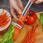 Jay Enterprise Stainless Steel Julienne Peeler Fruit Vegetable Shredder Slicer Double Planing Cutter Potato Carrot Grater