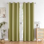 HOMEMONDE Blackout Curtains 7 Feet Set of 2 - Thermal Insulated, Noise Reduced Door Curtain, 71% Room Darkening - Avacado Green (84 Inches, 213.36L x 118W CM)