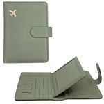 Travel RFID Passport Holder Wallet Case Waterproof Cute Leather Passport Cover for Women/Men with Card Slots(Green)