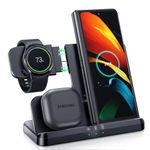 LK Wireless Charger for Samsung 3 in 1 Wireless Charging Station Compatible for Galaxy Watch 8/7/6/5/4 Galaxy Buds 3/3 Pro Z Flip Fold 6/5/4 Samsung S26 S25 S24 S23 Ultra Plus FE Note 20