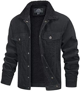 MAGCOMSEN Winter Coats for Men Corduroy Jacket Men Sherpa Lined Warm Thicken Cotton Trucker Coat with 5 Pockets
