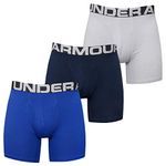 Under Armour Men Charged Cotton 6in 3 Pack, Elasticated and quick-drying sports underwear, extra-comfortable boxer briefs with 4-way stretch in a pack of 3