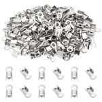 PandaHall Elite About 200 Pcs 304 Stainless Steel Fold Over Cord Ends Terminators Crimp End Tips for Leather 4mm for Jewelry Making