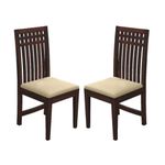 Handwoody Wooden Dining Chairs Only | Wooden Dining Chairs | Dining Room Furniture with Cushions | Dining Chair Set of 2 | Study Chair with Cushions for Dining Walnut