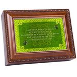 Irish Luck Cottage Garden Woodgrain Traditional Music Jewelry Box Plays Irish Lullaby